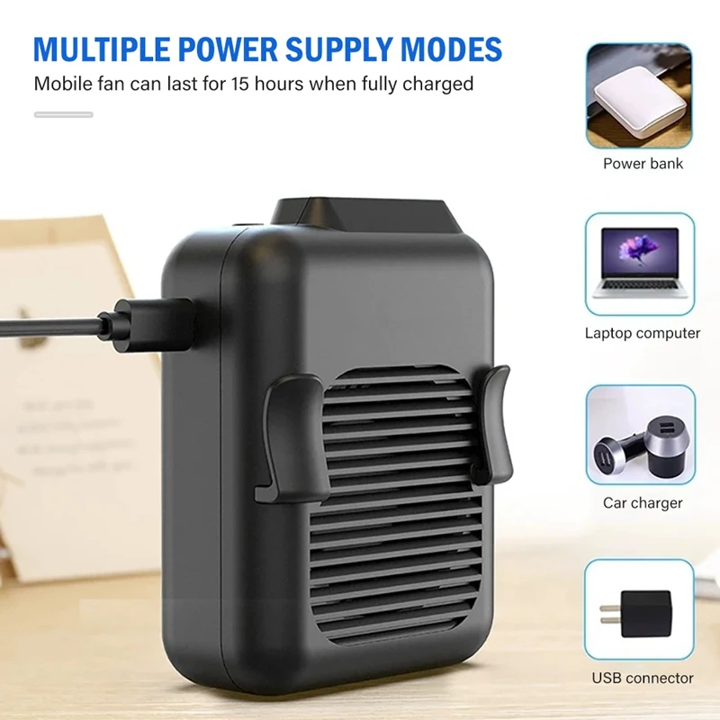 

Portable Waist Fan With USB Rechargeable Battery, Hanging Waist Fan Hanging Neck Fan USB Charging Portable Lazy Waist Fan