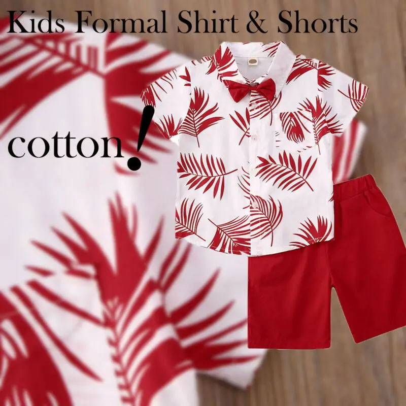 Pudcoco детское летнее платье для маленьких детей Детская одежда мальчика комплект