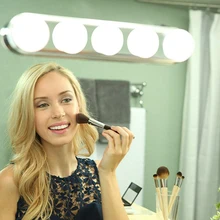 Hollywood LED Mirror Light Plastic Vanity Lights Studio Suction Cup Makeup Light Table Bathroom Room 5 LED Bulbs Cosmetic Light