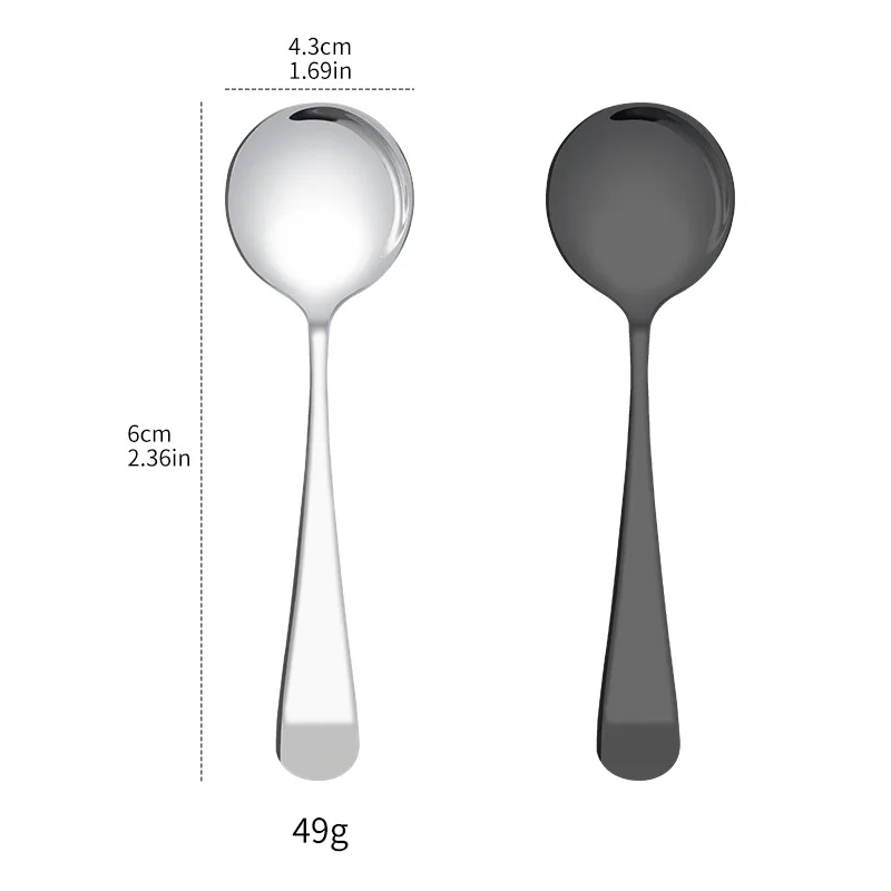 

4Pcs 304 Stainless Steel Soup Spoon Deepen Thicken Large Capacity Small Spoon Creative Cinnerware Kitchen Tableware For Soup Ric