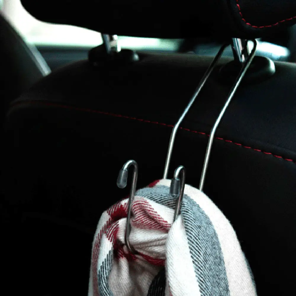 

4X Stainless Steel Car Truck SUV Seat Back Hanger Organizer Hook Headrest Holder