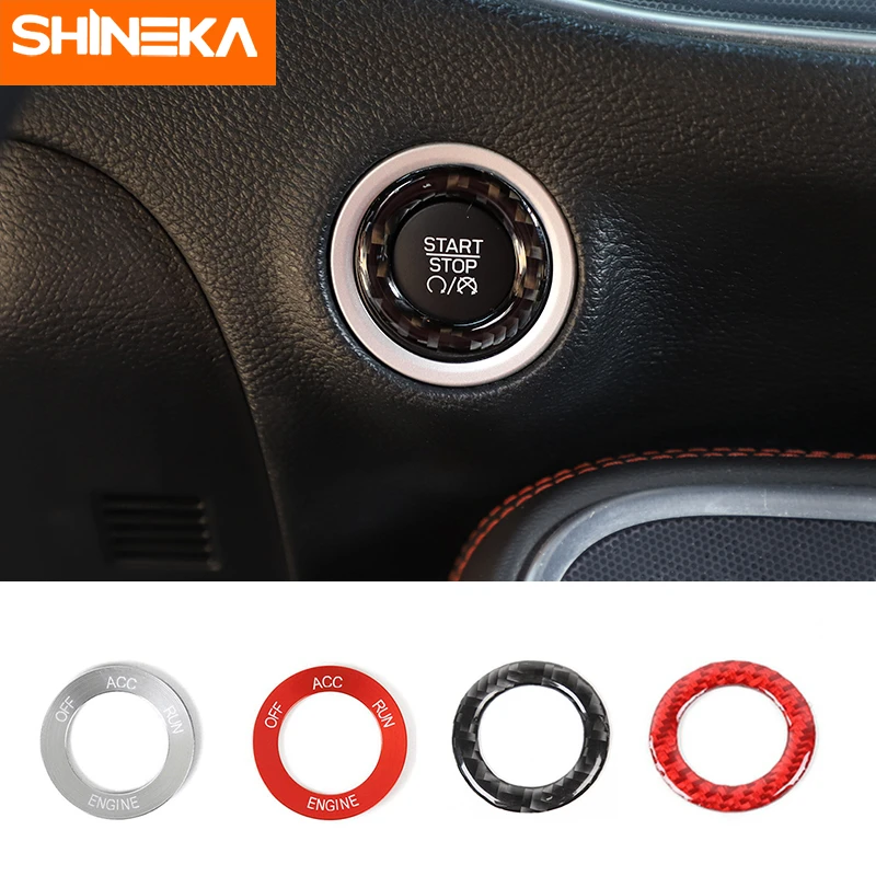 

SHINEKA Accessories for Dodge Charger 2010+ Car Engine Start Stop Button Switch Trim Cover Sticker for Dodge Challenger 2010+