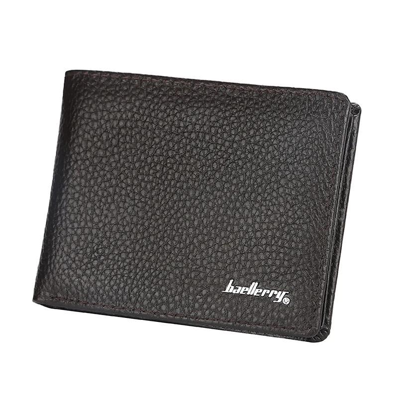 Короткий модный мужской кошелек из искусственной кожи Litchi короткий тонкий клатч