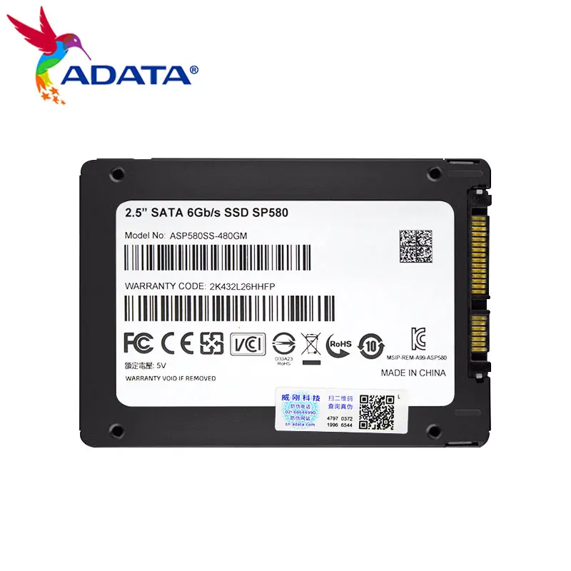 ADATA 480GB SSD 240GB Internal Solid State Drive 120GB SATA III SP580 2.5 Inch Storage Disk For PC Desktop Notebook Original | Компьютеры