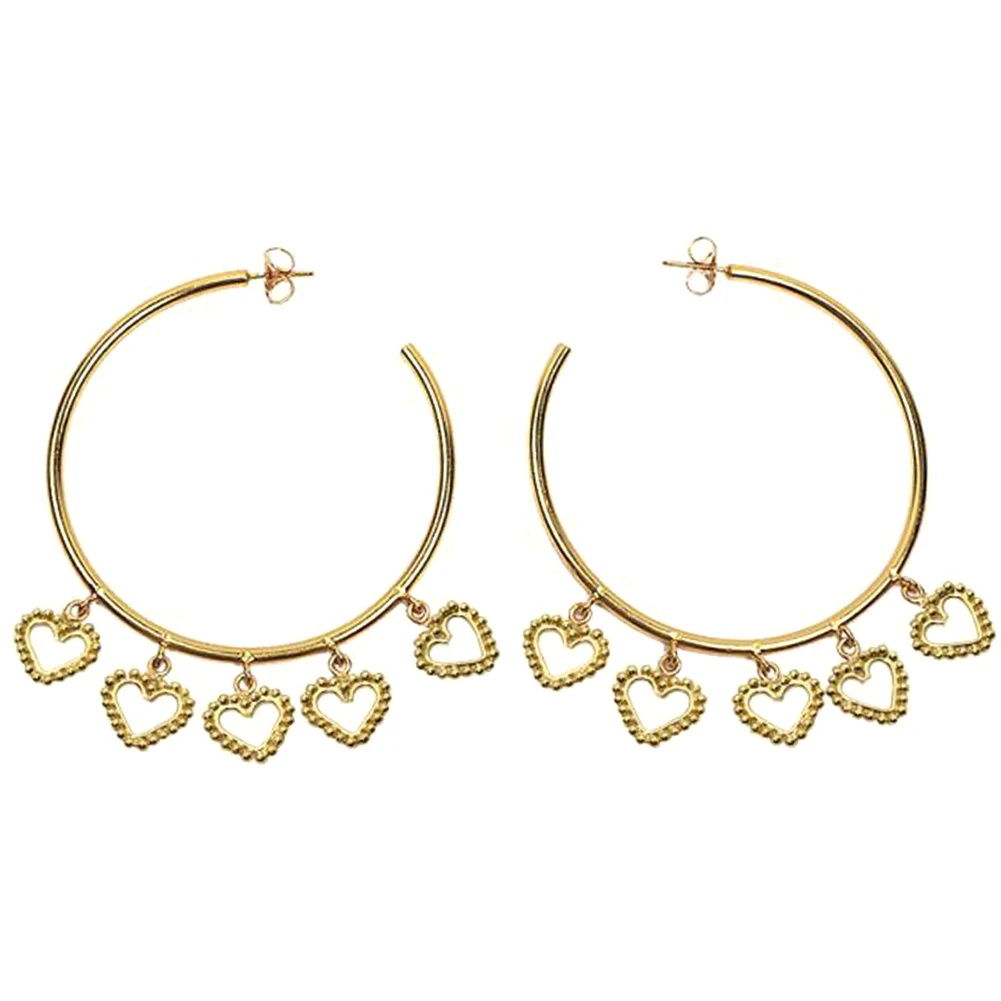 Женские серьги в стиле панк металлический большой обруч с кисточкой круг любовь