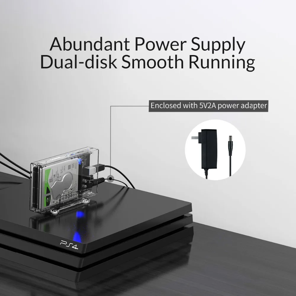Корпус для жесткого диска ORICO 2 5 дюйма с функцией Raid прозрачный чехол SATA к USB 3 0