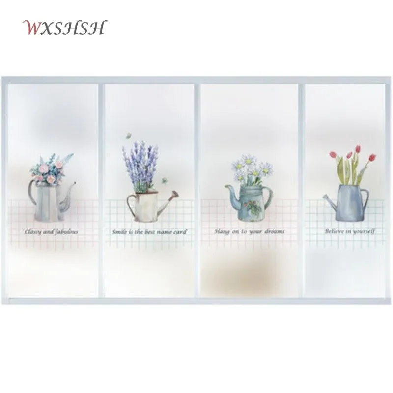 

Статическая липкая стеклянная наклейка по индивидуальному размеру, клейкая пленка для цветочного времени, частная декоративная, водонепро...