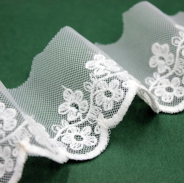 Лента с вышивкой черная/бежевая/цвета слоновой кости 20 ярдов 6 см 2 36 дюйма