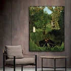 Современный абстрактный пейзаж, зеленое дерево, картина маслом Анри Руссо, постер, Картина на холсте, настенные картины для гостиной