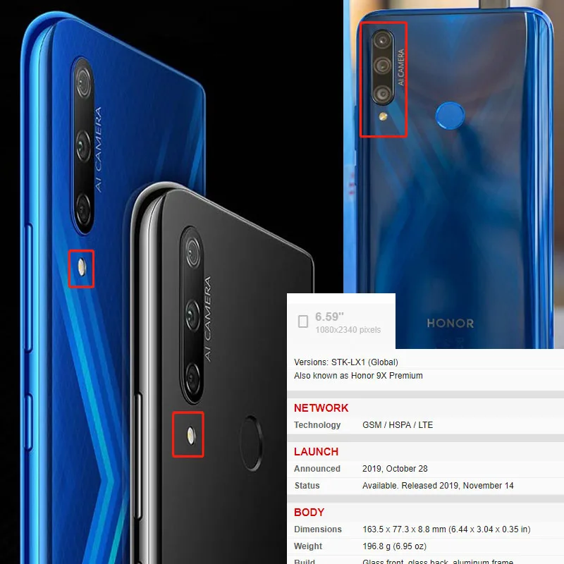 Замена для Huawei Honor 9X задняя крышка батарейного отсека Задняя стеклянная