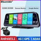 Автомобильный видеорегистратор Bluavido, 10 дюймов, IPS, GPS, 4G, Android 8,1, ADAS HD, 1080P, видеорегистратор с двумя объективами, автоматический видеорегистратор, ночное видение, удаленный просмотр