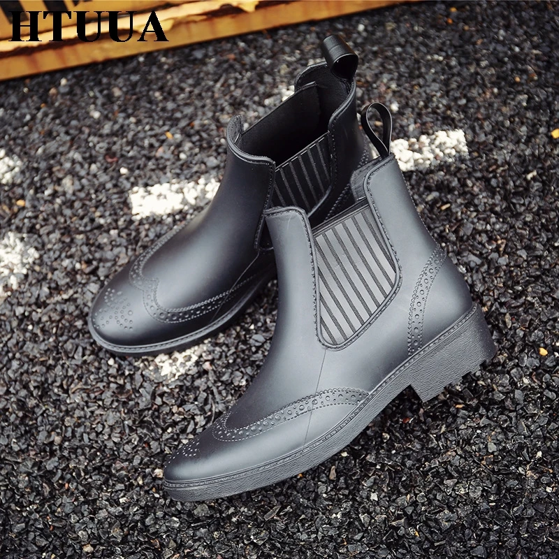 HTUUA/непромокаемые ботинки Челси с перфорацией типа броги женские осенние