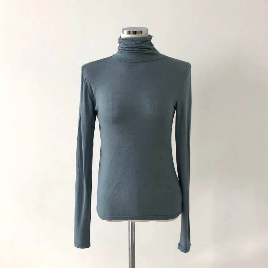 Темпераментные зимние базовые Топы женские с длинным рукавом облегающие