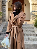 very noble cashmere coat womens hooded cape lace fashion wool coat autumn winter warm top clothing