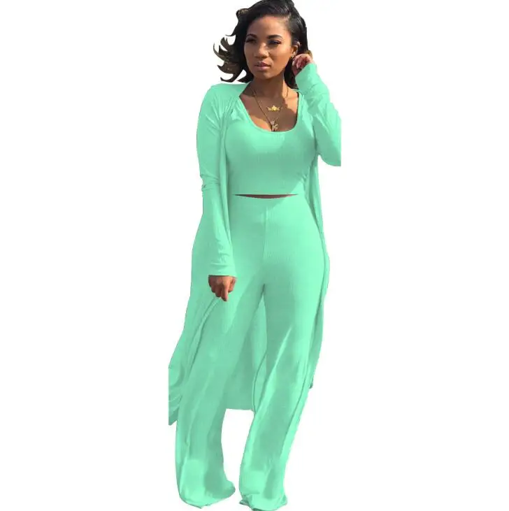 New style African Women clothing Dashiki fashion High waist strip 3piece set  size winter autumn long coat Sweater pants sexy