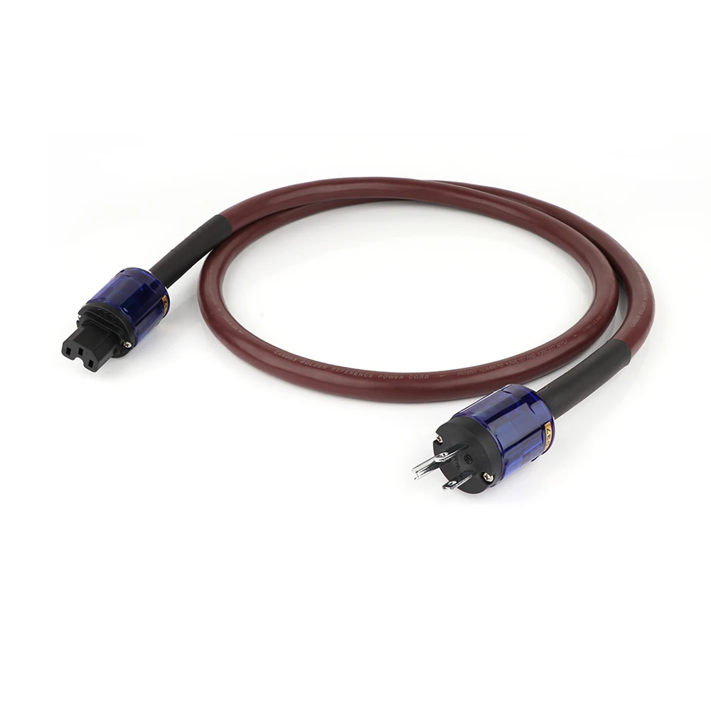 

Кабель питания переменного тока из чистой меди с родиевым покрытием, золотистый