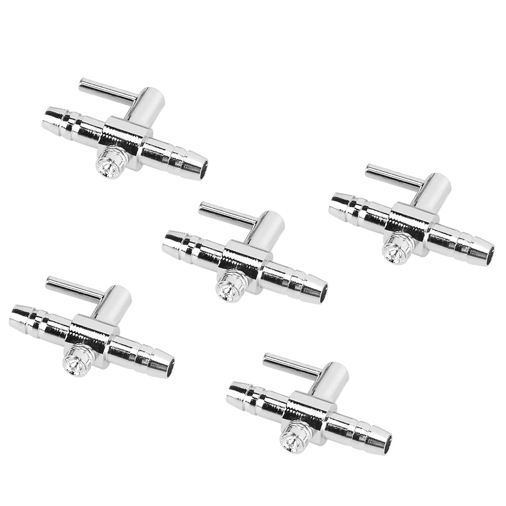 

5Pcs Stainless Steel Air Tube Distributor Oxygen Pump Control Single-head Valve for Fish Tank Aquarium Accessories