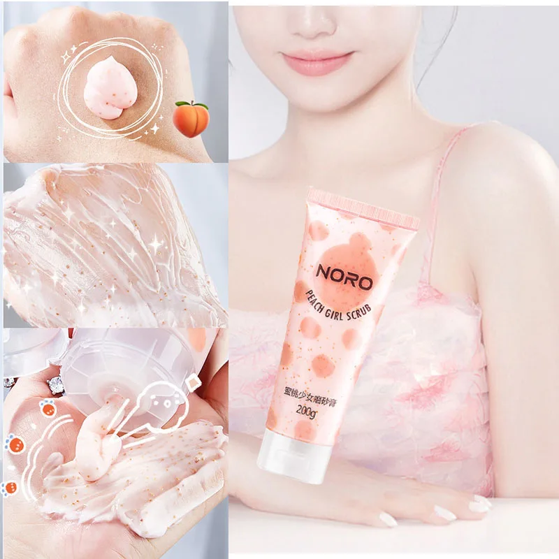 

200g Body Scrub Peach Fruit Smell Body Scrub Aroma Bath Salt Deep Cleasning Remove Cutin And Dead Skin Care