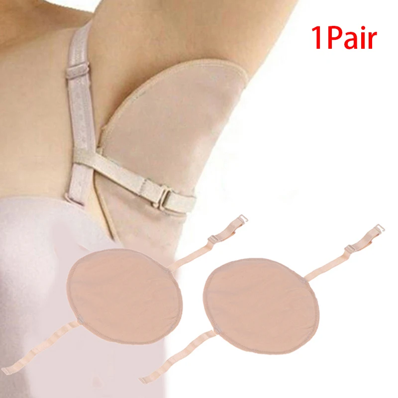 

1 Pair Washable Armpit Sweat Absorbing Guards Shoulder Strap Skin Color Reusable Washable Underarm Sweat Shield Pad