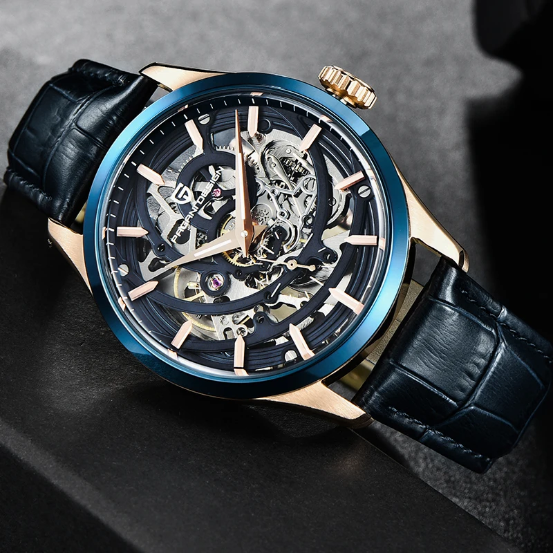 

Часы наручные PAGANI DESIGN Мужские автоматические, люксовые брендовые модные механические с кожаным ремешком