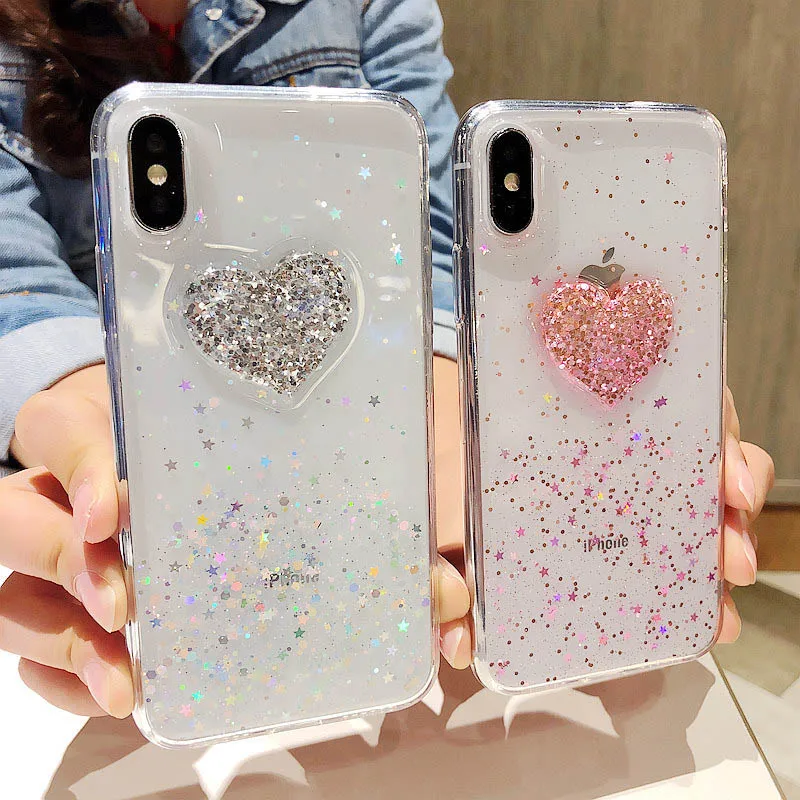 Чехол для Xiaomi A1 A3 A2 Lite Mi 8 9 SE 9T Redmi 6 6A 7A note 5 7 Pro милый женский Блестящий Мягкий чехол