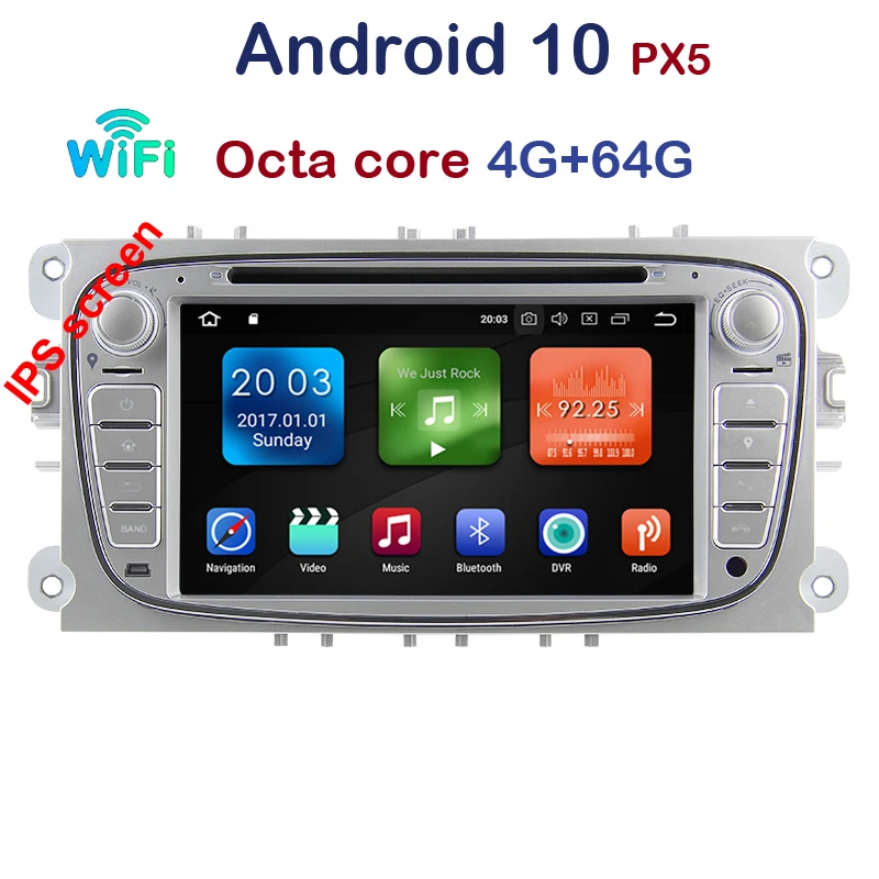 Автомобильный мультимедийный плеер Android 10 0 GPS 2 Din для FORD Focus/Mondeo/S MAX/C MAX/Galaxy
