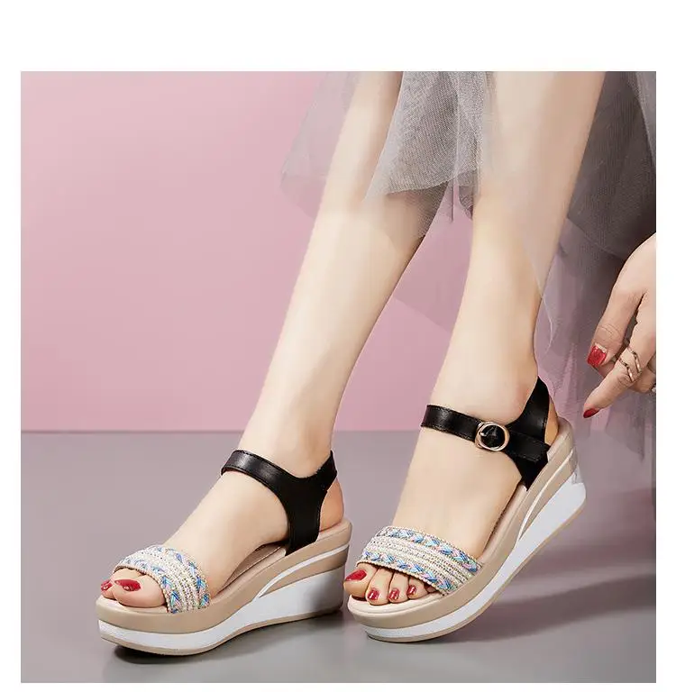 

2021 Summer New Wedges Sandals Women High Heel Sandals Platform Ladies Sandals