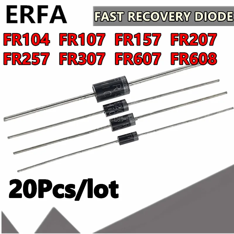100 шт. FR104 FR107 FR157 FR207 FR257 FR307 FR607 FR608 Диод Быстрого Восстановления |