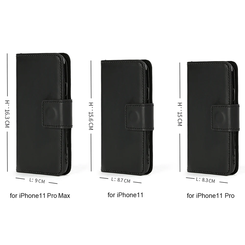 

GENODERN Genuine Leather Card Holder Phone Bag for iPhone 11 Pro Max/iPhone 11/iPhone 11 Pro Phone Cover Leather Credit Card Bag