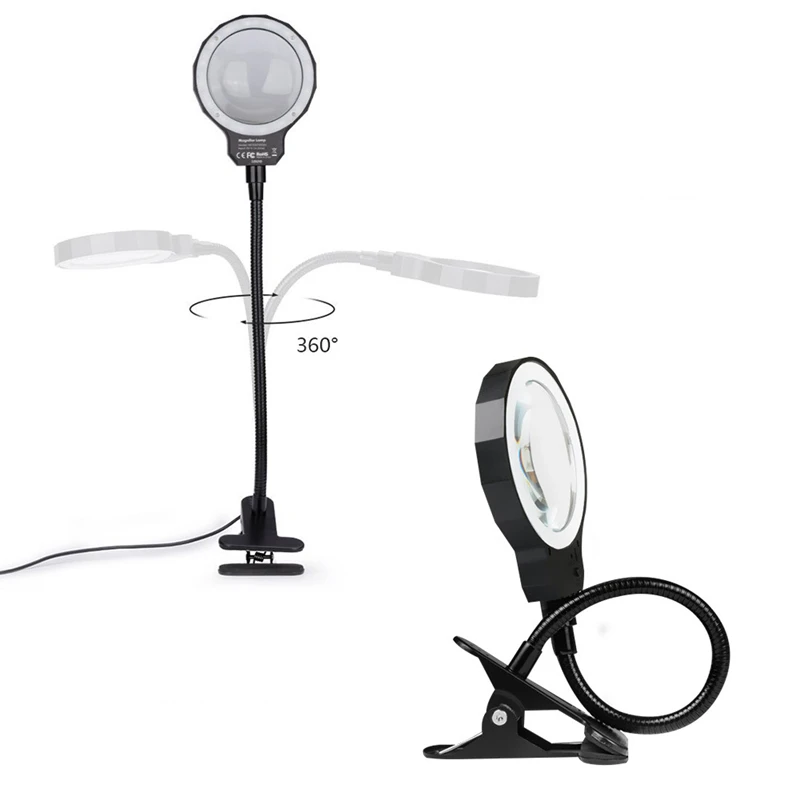 Лампа-Лупа со светодиодной подсветильник кой 5 светодиодный Гибкая Настольная