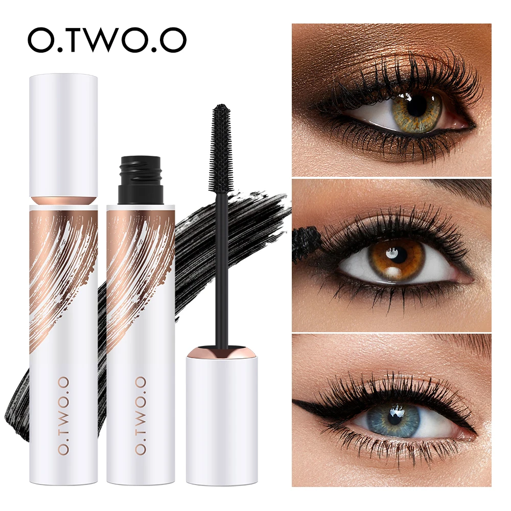 

O.TWO.O Black Mascara Lengthens Eyelashes Waterproof Long-lasting 4D Silk Fiber Mascara Lash Extension Cosmetics Makeup