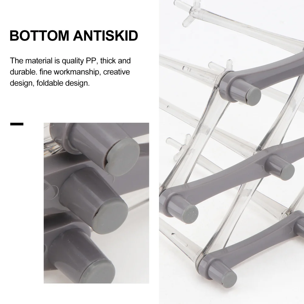

1Pc Glass Rack Expandable Goblet Plate Storage Stand Goblet Drainer (Grey)