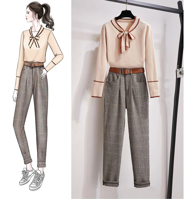 

Fp2901 2019 new autumn winter women fashion casual 2pieces set suit womens clothes