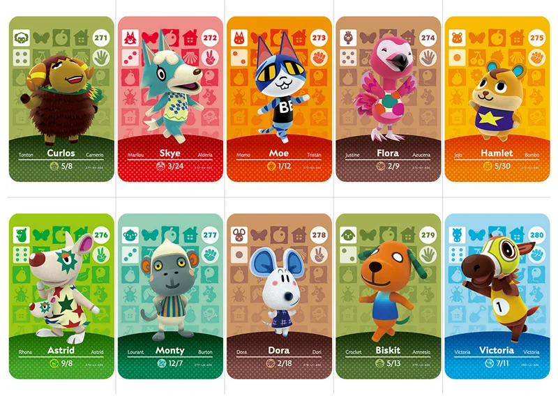 

Series 3 (271-300) Animal Croxxing NFC Villager Game Card Merengue Rolf Cube Francine Collection Ntag215 Tag NS Switch WiiU