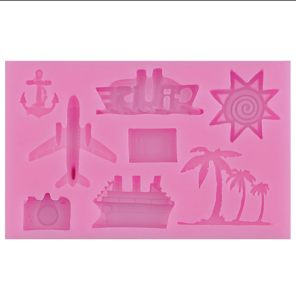 

Aircraft/ sun/Coco tree/yacht/spear cake decorating tools silicone fondant chocolate mold silicone mold