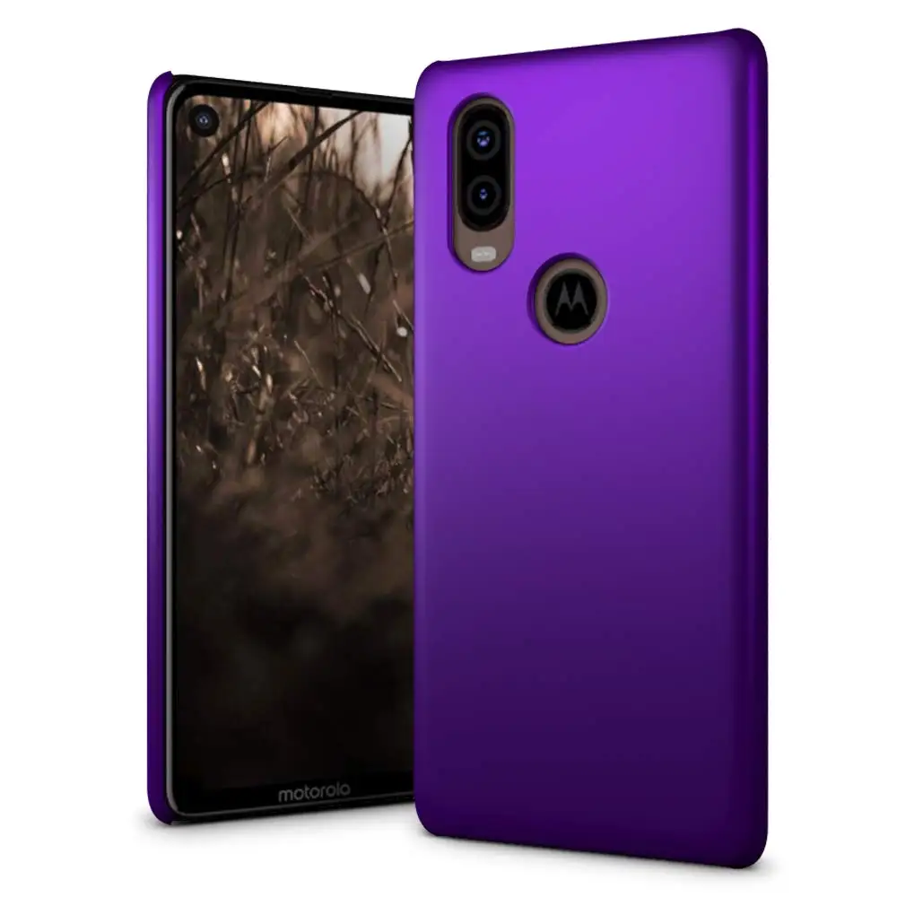 Жесткий чехол для Motorola One Vision прорезиненный пластиковый матовый задний Чехол