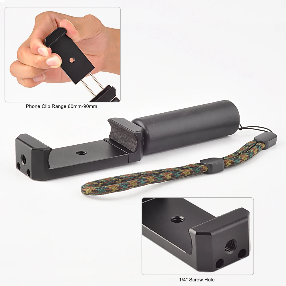 Ручной Стабилизатор для камеры с ручкой и вращающейся винтом штатива 1/4 дюйма GoPro