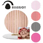 Allenjoy на заказ круглый фон розовое золото черные полосы день рождения круг фон детский душ торт конфеты покрытие стола
