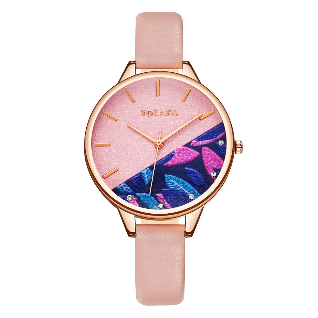 

YOLAKO Fashion High Quality Creative Flower Quartz Belt Ladies Watch Gift A50