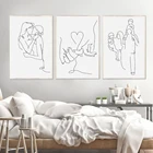 Минималистичная художественная белая и черная Настенная картина для дома дизайн на холсте Настенная картина Семейные постеры и принты для мамы и ребенка
