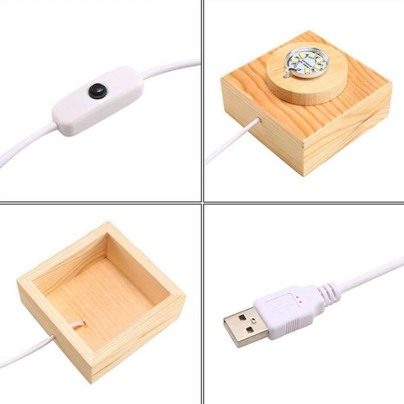 Новый Деревянный Цветной 3D светильник магический проектор шар лампа Usb источник