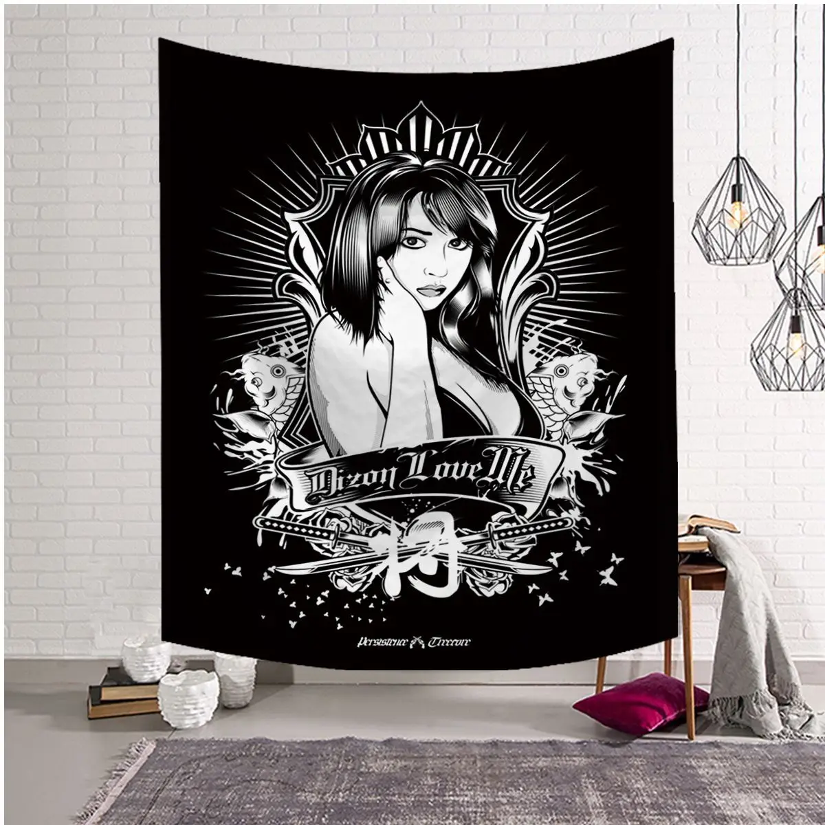 Гобелен хиппи с черепом и флагом баннер настенное подвесное одеяло из полиэстера