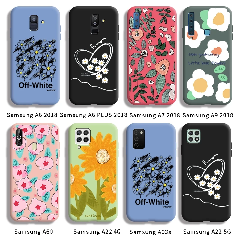 

Чехол с цветочным рисунком для Samsung A6 2018 A6 PLUS 2018 A7 2018 A9 2018 A60 A22 4G A22 5G A03s