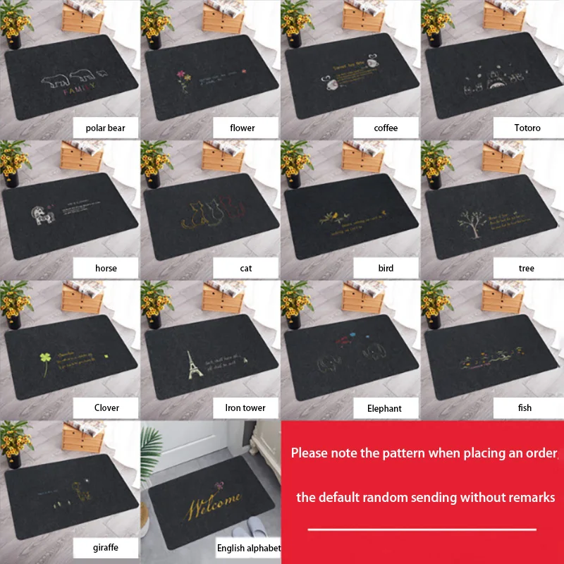 

Home Doormat Floor Mat Anti-slip Water Absorption Carpet Kitchen Mat Door Mat Kitchen Carpet Entrance Rug Hallway Doormat Black