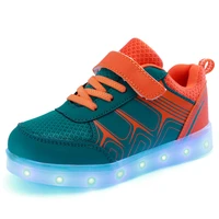 jawaykids spring summer children led shoes usb charging glowing sneakers breathable kids casual shoes for boys and girls