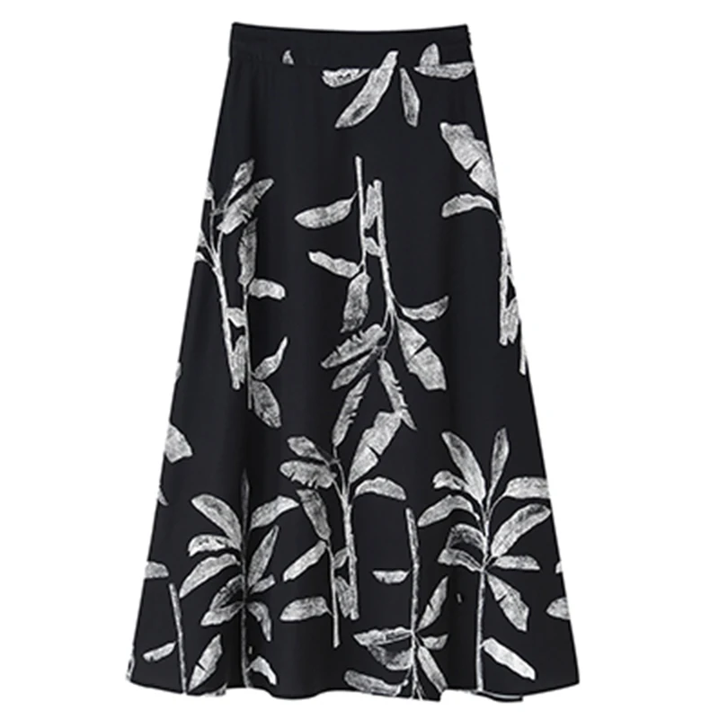 

TWOTWINSTYLE Print Colorblock Skirts For Female High Waist Slimming Ruched Women's Casual Skirt Fashion Streetwear New 2021