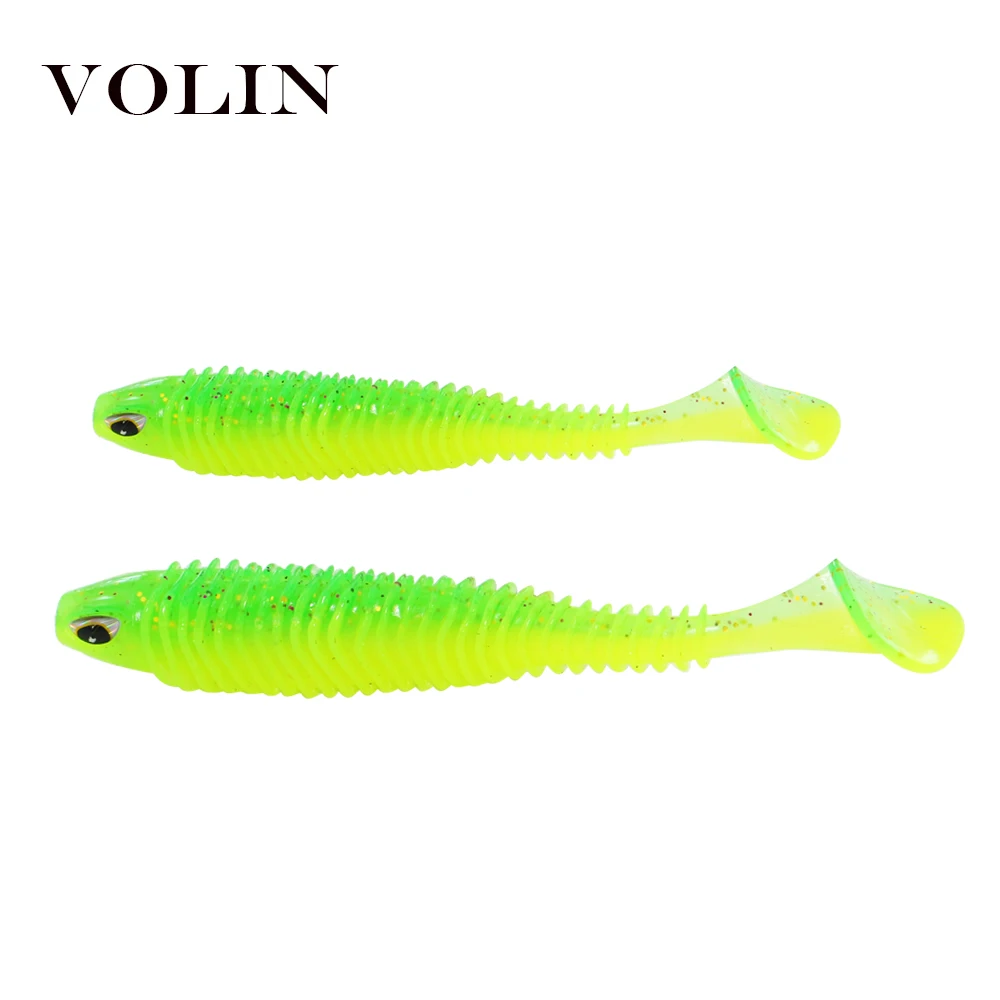 Новая силиконовая приманка VOLIN 5 шт. 70 мм 4 г 100 8 резиновая Т-образная искусственная