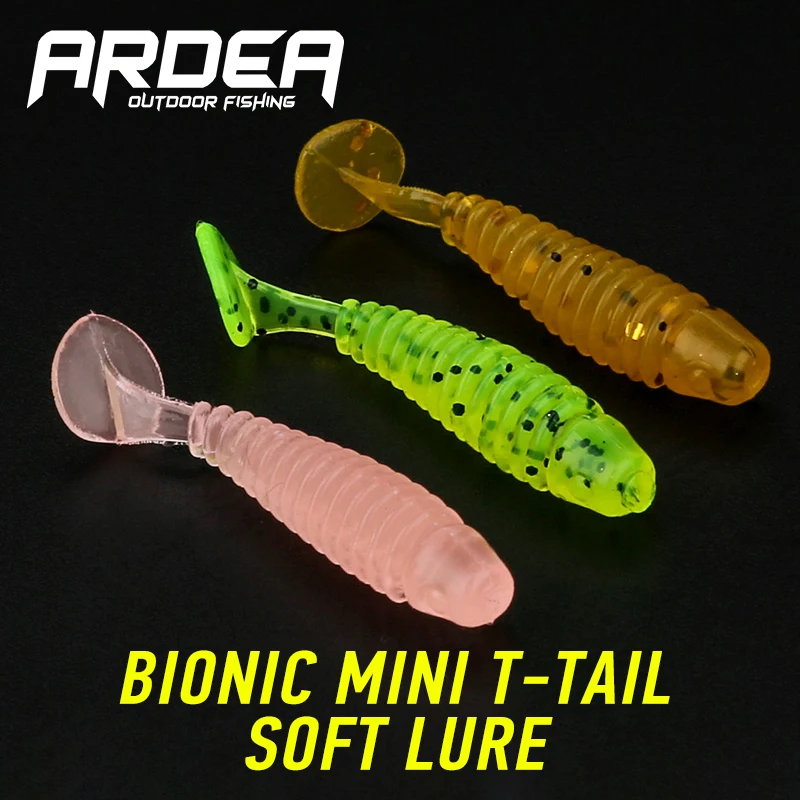 

12PCS Soft Lure Small T-tail Worm Spring Green Swimbait 35mm/0.6g Wobblers Artificial Silicone Bait Shrimp Trout Fishing Tackle
