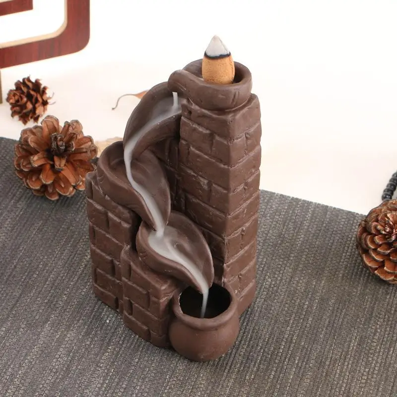 

20 Pcs Cones Creative Tower Incense Ceramic Fragrance Holder Backflow Censer Creative Aromatherapy Smoke Reflux Incense Burner
