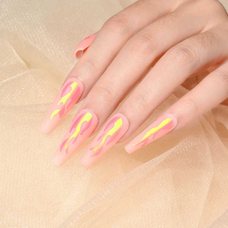 1 шт. голографический огненный стикер для дизайна ногтей s лазерный дизайн с